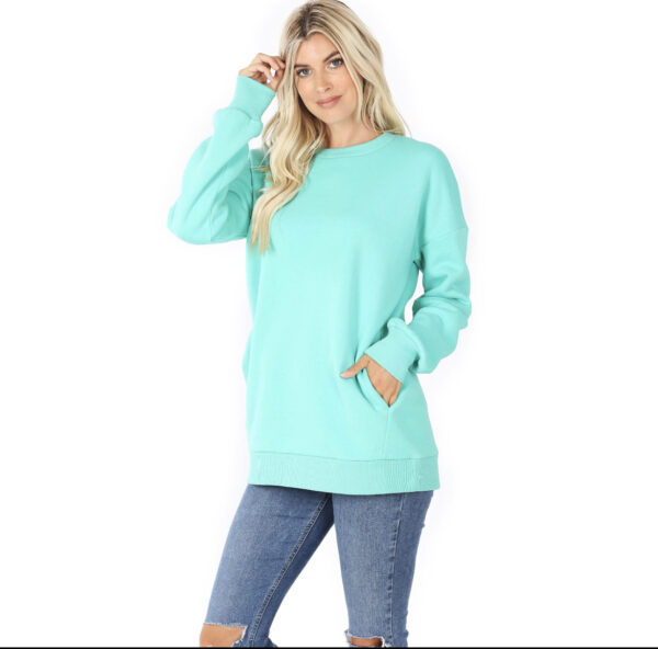 Teal Pullover with Pockets